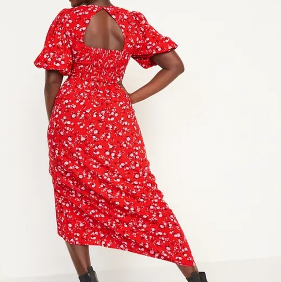 NWT Puff Sleeved Floral Maxi Dress - Picture 2 of 2